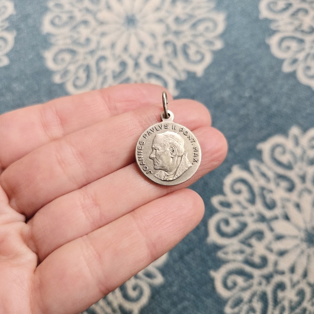 Vintage Silver Pope Johann Paulus Pont-Max Medal Medallion Coin Pendant